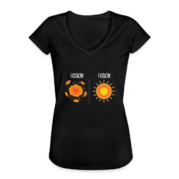 Physics Phyiker Nuclear Physics - Women's Vintage T-Shirt - black - Front - Danielle (179cm)