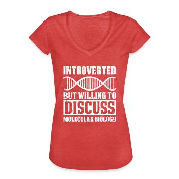 Biologie Biologe DNA Molekularbiologe - Frauen Vintage T-Shirt - Rot meliert - Vorne - Danielle (179cm)