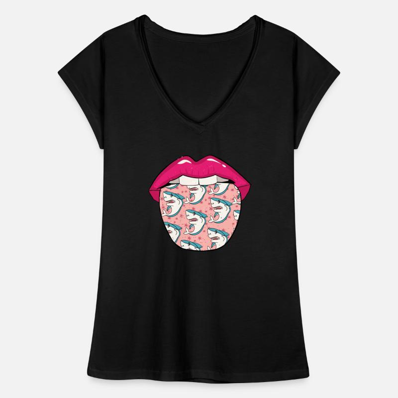 Langue de requin T-shirt vintage Femme