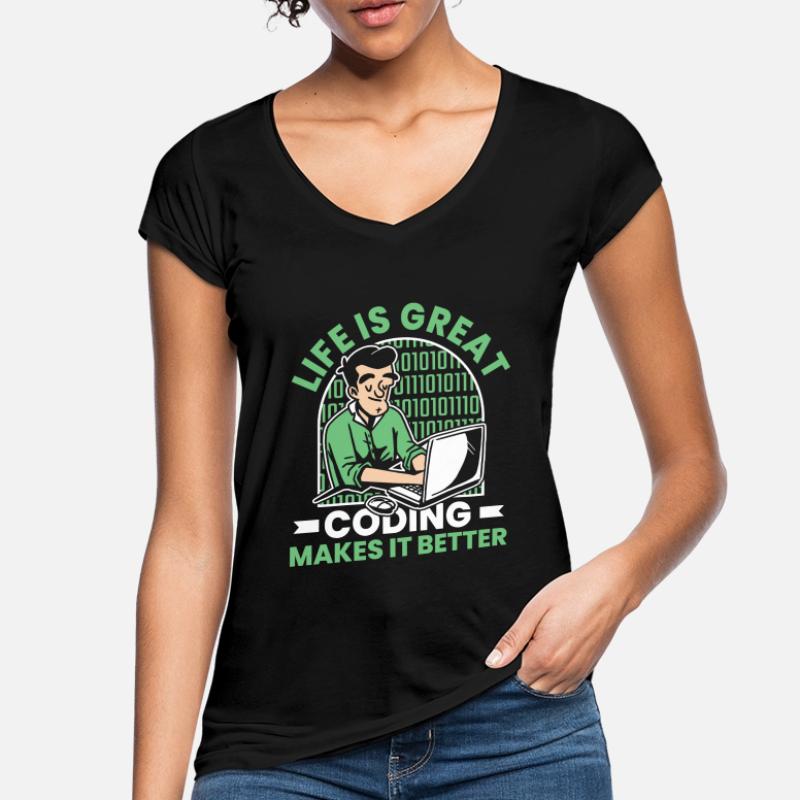 Developer Coder Programmer Funny Women's Vintage T-Shirt
