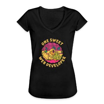 Web Developer Webdeveloper Süss - Women's Vintage T-Shirt - black - Front - Danielle (179cm)