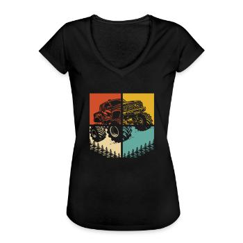 Monster Truck - Women's Vintage T-Shirt - black - Front - Danielle (179cm)