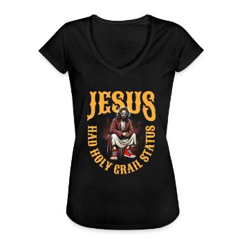 Baskets Christian - T-shirt vintage Femme - noir - Devant - Danielle (179cm)