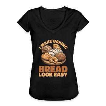 Bäcker - Frauen Vintage T-Shirt - Schwarz - Vorne
