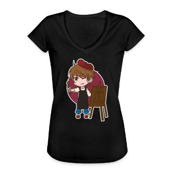 Künstler - Frauen Vintage T-Shirt - Schwarz - Vorne