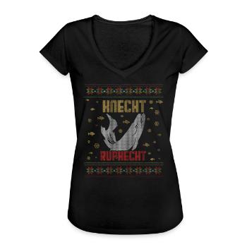 Knecht Ruphecht Ugly Christmas Lustig - Frauen Vintage T-Shirt - Schwarz - Vorne - Danielle (179cm)