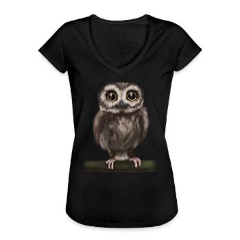 Eagle owl - Women's Vintage T-Shirt - black - Front - Danielle (179cm)