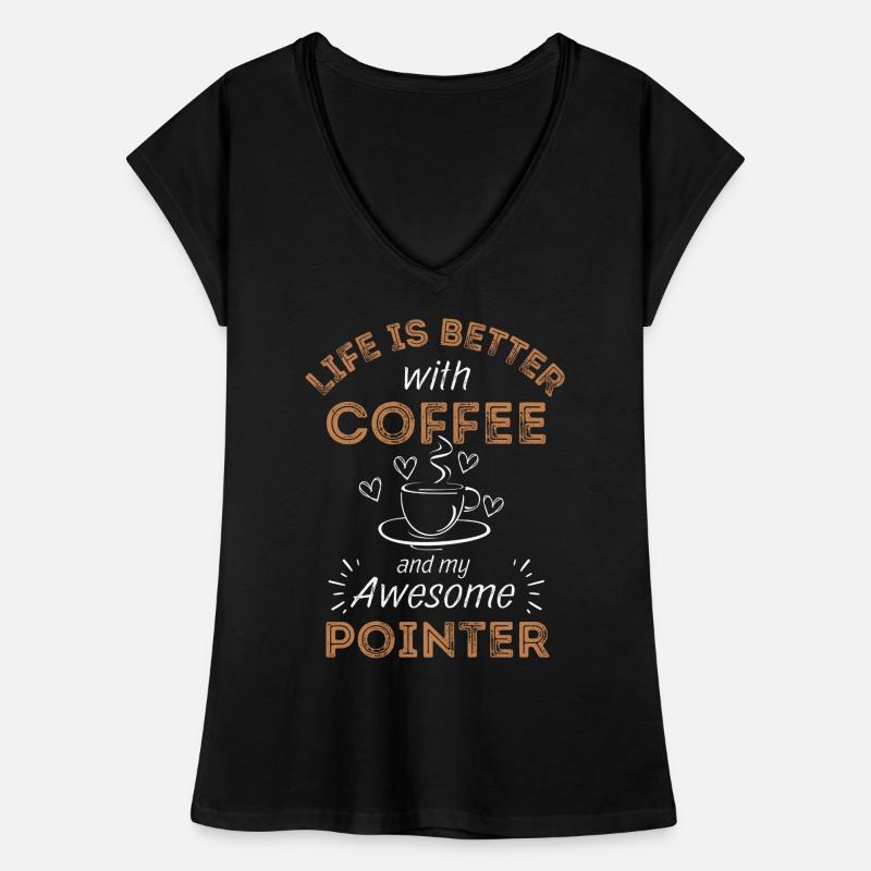 Deutsch Pointer Coffee Dog Cafe Women's Vintage T-Shirt