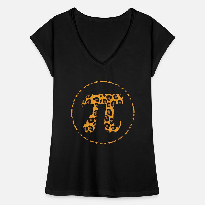Leopard Pattern Decor Math Holiday Mathematics Pi Women's Vintage T-Shirt