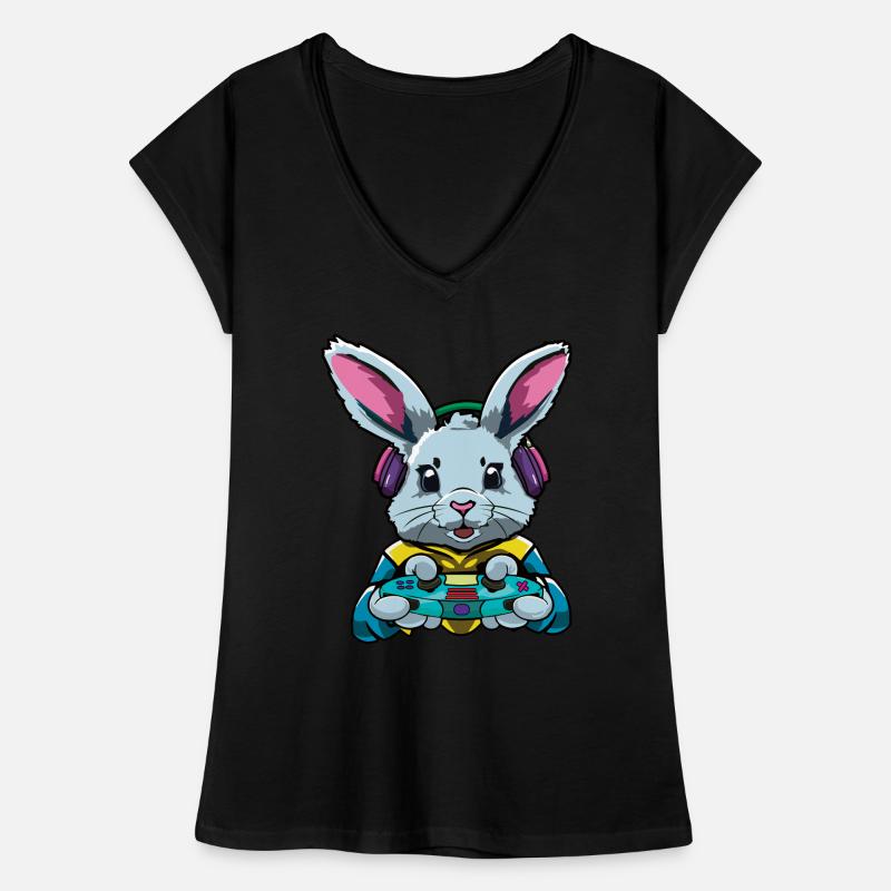 Easter Bunny With Controller Easter Fun Women's Vintage T-Shirt