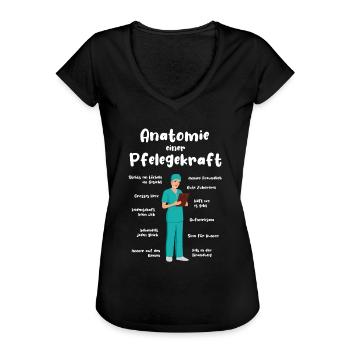 Anatomie einer Pflegekraft Lustige Altenpflegerin - Frauen Vintage T-Shirt - Schwarz - Vorne
