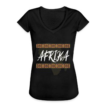 Afrique Kenya Congo Savane Sahara - T-shirt vintage Femme - noir - Devant - Danielle (179cm)