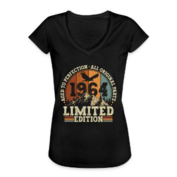 Vintage 1964 Vintage cadeau d’anniversaire rétro - T-shirt vintage Femme - noir - Devant - Danielle (179cm)
