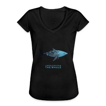 Whale with underwater world - Women's Vintage T-Shirt - black - Front - Danielle (179cm)