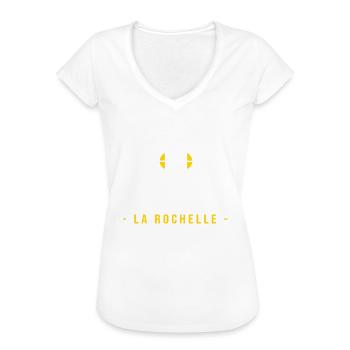 Je peux pas humour rugby la Rochelle rochelais - T-shirt vintage Femme - noir - Devant - Danielle (179cm)
