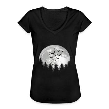 Fledermäuse Halloween - Frauen Vintage T-Shirt - Schwarz - Vorne