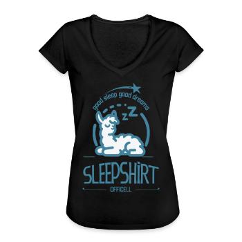 Alpapa official sleep shirt sleepshirt sleepshirt - Women's Vintage T-Shirt - black - Front - Danielle (179cm)