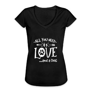 dog lovers - Women's Vintage T-Shirt - black - Front - Danielle (179cm)
