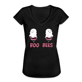 Boobees Bienen Gespenster Halloween Geschenk Damen - Frauen Vintage T-Shirt - Schwarz - Vorne - Danielle (179cm)