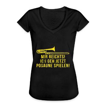 Es reicht ich geh Posaune spielen - Frauen Vintage T-Shirt - Schwarz - Vorne