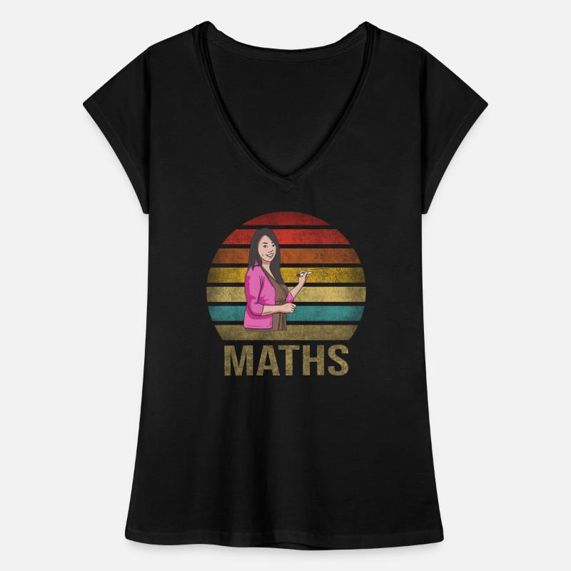Math Teacher Mathematics School Retro Sunset Women's Vintage T-Shirt