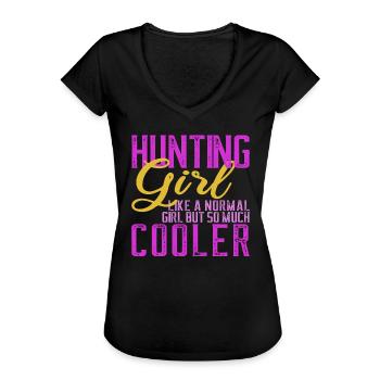 Chasse Chasseur Chasseur Femmes Cadeau - T-shirt vintage Femme - noir - Devant - Danielle (179cm)