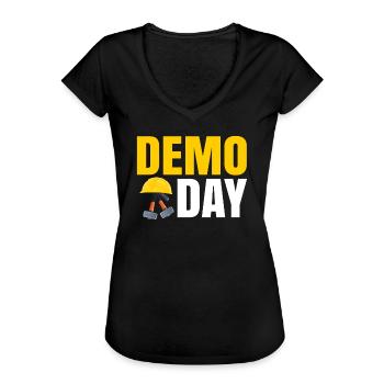 House Destruction Renovation Gift - Women's Vintage T-Shirt - black - Front - Danielle (179cm)