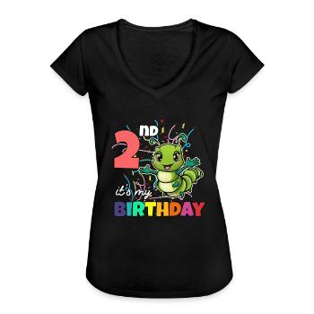 Chenille - T-shirt vintage Femme - noir - Devant - Danielle (179cm)