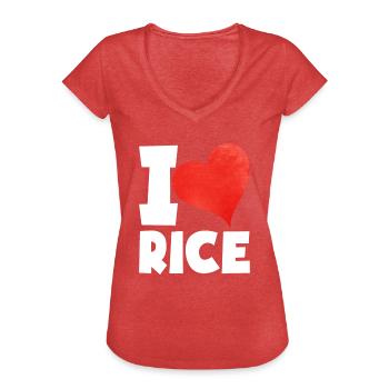 Riz - T-shirt vintage Femme - rouge chiné - Devant - Danielle (179cm)