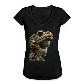 Kröte - Frauen Vintage T-Shirt - Schwarz - Vorne - Danielle (179cm)