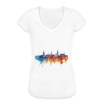 Regensburg - Frauen Vintage T-Shirt - Schwarz - Vorne - Danielle (179cm)