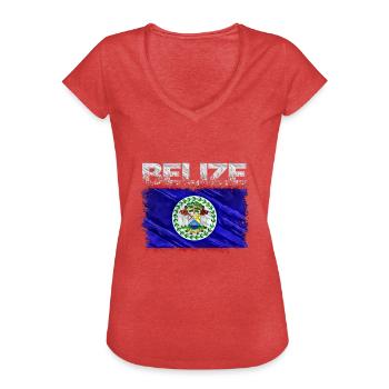 Belize - Frauen Vintage T-Shirt - Rot meliert - Vorne - Danielle (179cm)