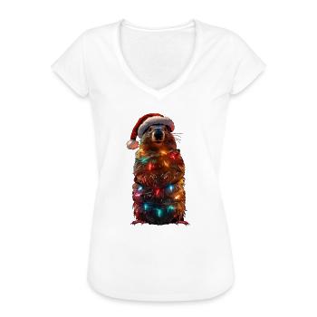 Groundhog Christmas - Women's Vintage T-Shirt - black - Front - Danielle (179cm)