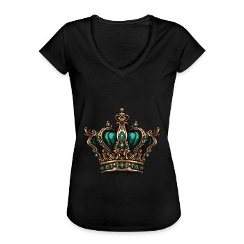 Crown Symbol - Women's Vintage T-Shirt - black - Front - Danielle (179cm)