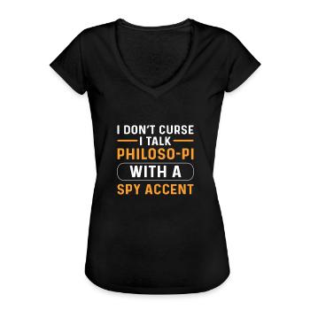 Détective privé. Espion secret. Détective privé - T-shirt vintage Femme - noir - Devant - Danielle (179cm)