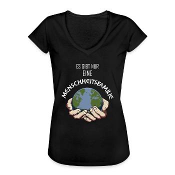 Menschheitsfamilie Friedensbewegung Peace - Frauen Vintage T-Shirt - Schwarz - Vorne - Danielle (179cm)