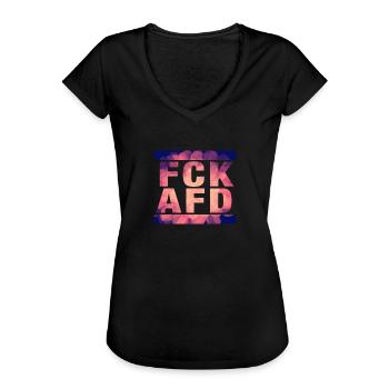 Die Welt ist bunt & soll es auch bleiben: FCK AFD! - Frauen Vintage T-Shirt - Schwarz - Vorne