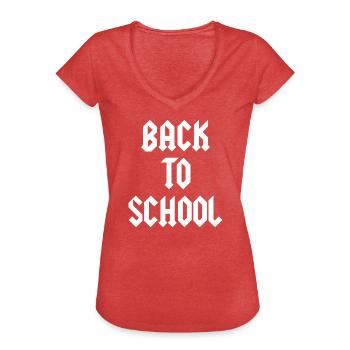Back To School Schulanfang Schulbeginn - Frauen Vintage T-Shirt - Rot meliert - Vorne - Danielle (179cm)