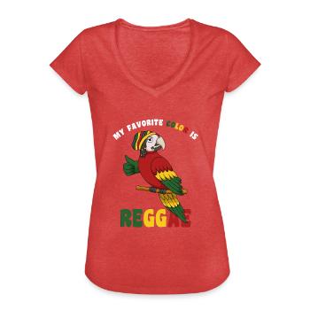 My Favorite Color Is Reggae Parrot - Women's Vintage T-Shirt - heather red - Front - Danielle (179cm)