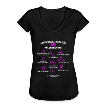 Pflegeberufe examinierte Altenpflegerin Pflege - Frauen Vintage T-Shirt - Schwarz - Vorne - Danielle (179cm)