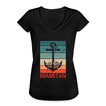 Segeln Frauen Mamitän Kapitänin Mamitän - Frauen Vintage T-Shirt - Schwarz - Vorne - Danielle (179cm)