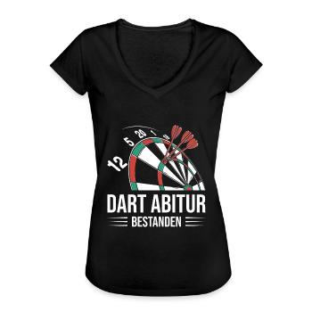 Dart Abitur bestanden lustig darts spruch - Frauen Vintage T-Shirt - Schwarz - Vorne - Danielle (179cm)