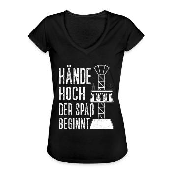 Achterbahn Freizeitpark Rollercoaster - Frauen Vintage T-Shirt - Schwarz - Vorne