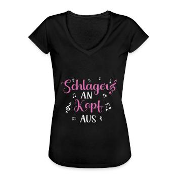 Schlager Schlagermusik Schlagerparty - Frauen Vintage T-Shirt - Schwarz - Vorne