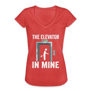 Farting Elevator - Women's Vintage T-Shirt - heather red - Front - Danielle (179cm)