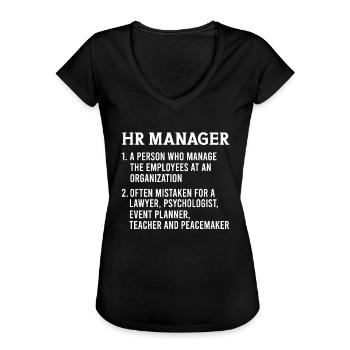HR Human Resources Manager - Women's Vintage T-Shirt - black - Front - Danielle (179cm)