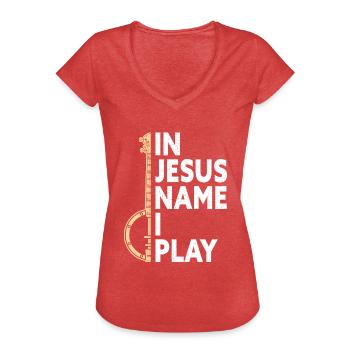 Bluegrass Banjo - Women's Vintage T-Shirt - heather red - Front - Danielle (179cm)