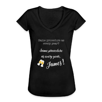 Silvester Neujahr James Dinner Lustig Spruch Party - Frauen Vintage T-Shirt - Schwarz - Vorne