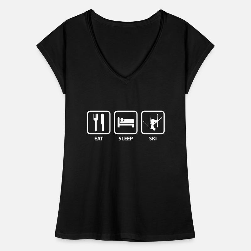 Manger Sleep Ski T-shirt vintage Femme