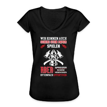 Feuerwehr Spruch - Frauen Vintage T-Shirt - Schwarz - Vorne - Danielle (179cm)
